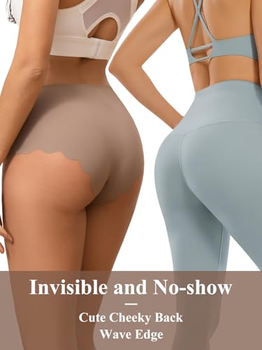 5 Pack Seamless Underwear for Women No Show Panties High Waisted Cheeky Bikini Soft Hipster Breathable Briefs4