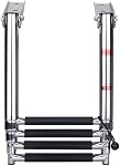 Hoffen Télescopique 4 Échelle d'étape en acier inoxydable Télescoping Échelles extensibles 600 Capacité de livre pour yacht maritime/piscine
