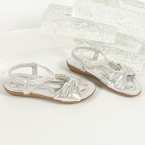 Toddler Girls Sandals Elastic Strap Comfort Soft Princess Flats Summer Cute Bowknot Summer Shoes3