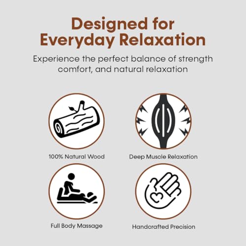 Image of RUBAB MEN Natural Wooden Full Body Massager & Relaxation Tool | 7-Node Acupressure, Eases Stress, Muscle Stiffness, Improves Blood Circulation, Handy Scalp, Neck & Back Massager