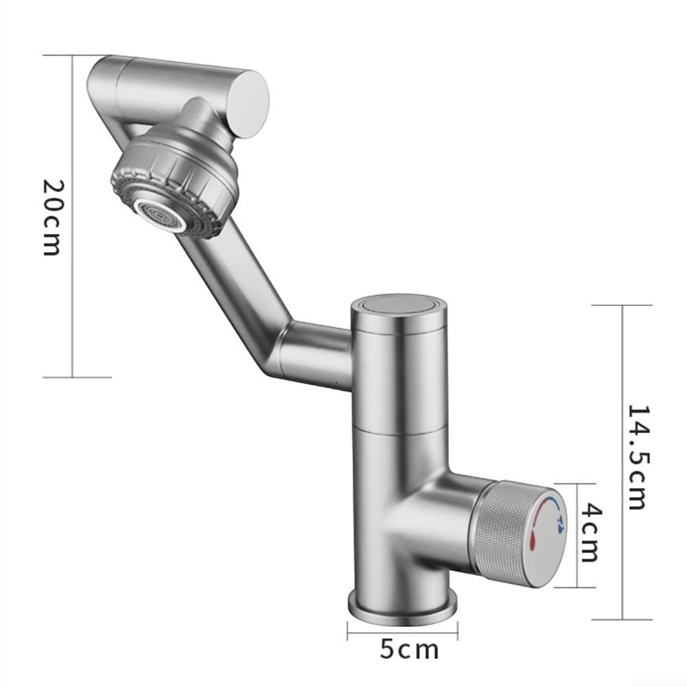 Innovador grifo digital de baño con modos de salida dual para mayor flexibilidad y comodidad de lavado (plateado)