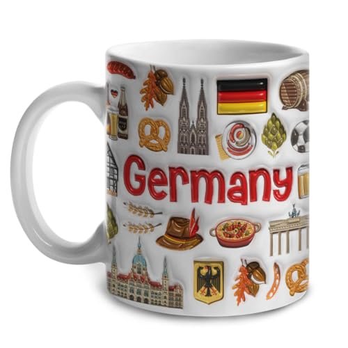 Taza de cerámica Lotacy Germany símbolos coloridos 11oz miniatura 2