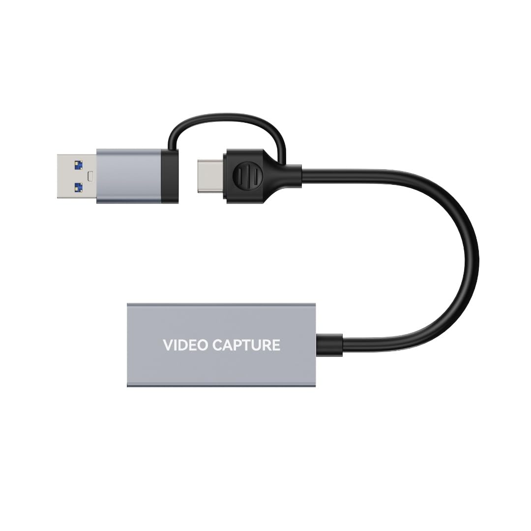 Carte de capture vidéo HDMI 4K 1080p60, USB 3.0 et Type-C, capture de jeu plug-and-play pour PS5/Xbox/Switch/Quest 3, iPad Pro/Mac/Windows/OBS, passe zéro décalage, étui de poche en aluminium