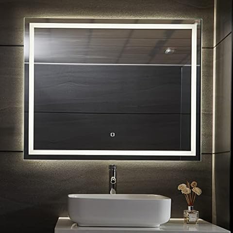 Aquamarin® LED Badspiegel - 100 x 70 cm, Beschlagfrei, Dimmbar, EEK A++ Cover