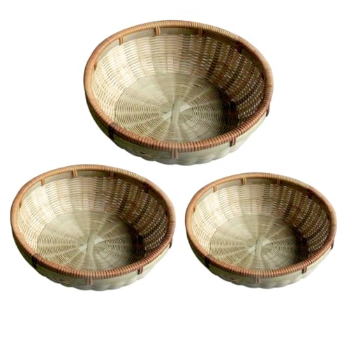 OFFSCH 3Pcs Food Serving Basket Practical Kitchen Organizer for Fruits Buns and Eggs Storage Baskets Green for Daily Use and Home Decor