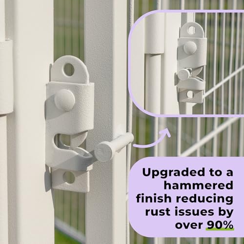 SunsGrove Indoor Dog Playpen with Wider Door, 80 cm 8 Panels Non Slip Dog Pen Indoor, Anti Rust Dogs Fence, Free and Safe Play, White - Image 5
