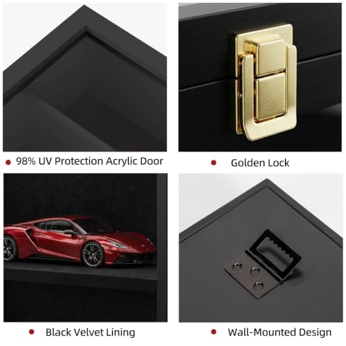 Image of TJ.MOREE 1 /43 Scale Model Car Display Case Diecast Car Model Toy for Wall