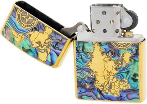 Encendedor Zippo Shell-World Map Oil con Grabado y Adhesivo miniatura 4