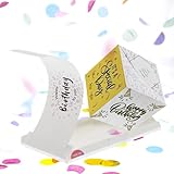 mycube.s Geburtstagskarte Happy Birthday Gold Einladungskarteexplodierende 3D Pop Up Glückwunschkarte zum Geburtstag mit Konfetti, ausgefallene Karte