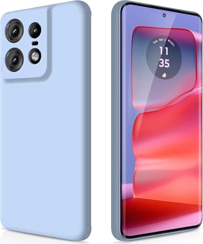 Image of DIZORO Microfiber Candy Case Compatible for Motorola Edge 50 Pro 5g Smooth Touch Cushion Liquid Soft Silicone Gel Rubber Phone Cases Non-Slip Full Body Protective Shockproof Back Cover(Carolina),Blue