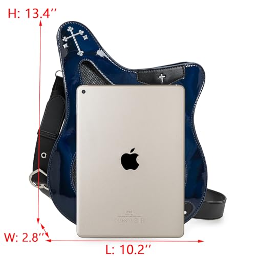 Rock Metal Guitar Ita Bag Crossbody Shoulder Bags Kawaii Cute Clear Window Pin Insert with a Removeable Strap3