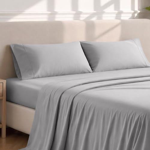 Image of Bare Home Microfiber Pillow Cases - Standard /Queen Size Set of 2 - Cooling Pillowcases - Double Brushed - Light Grey Pillowcases 2 Pack - Easy Care (Standard Pillowcase Set of 2, Light Grey)