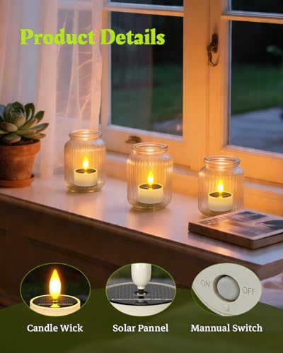 Bougies solaires LED extérieur rechargeables bougie décorative Yme - 3