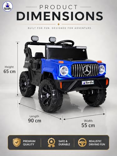 Image of Battery Operated Jeep for Kids 1,2,3,4,5,6 Years | Electric Car for Kids | Ride on with Music & Light Electric Car Jeep for Boys Girls | Birthday Gift