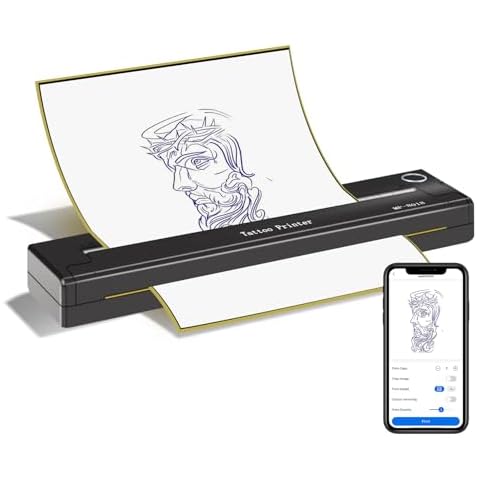 JimKing MP8018 Wireless Tattoo Transfer Stencil Printer, Bluetooth Thermal Copier Machine, Tattoo Printer for Tattoo Artists, Compatible with Smartphone & Pc Cover