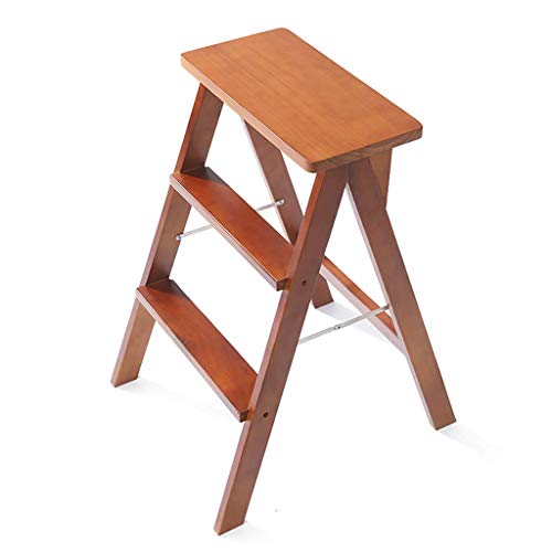 Taburete escalonado silla de escalera plegable multifuncional madera 2