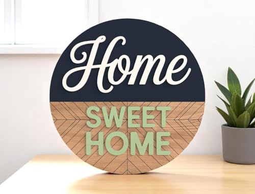 Image of MDF Wooden Name Plate Outdoor 30x30 cm - Personalized House Name Board