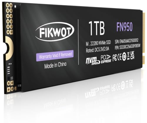 Fikwot FN950 1TB NVMe SSD PCIe Gen4x4 M.2 2280, leitura de até