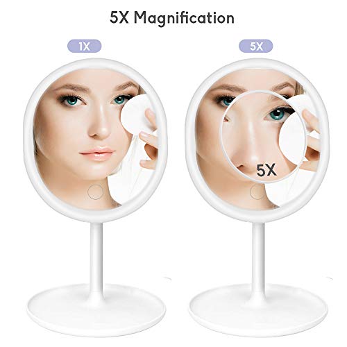 Espejo para Maquillaje Redondo con Luz y Aumento 5X miniatura 2