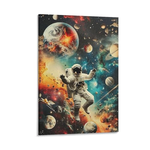 Toile space scene decoration murale moderne tableau salon et chambre ado 40x60cm
