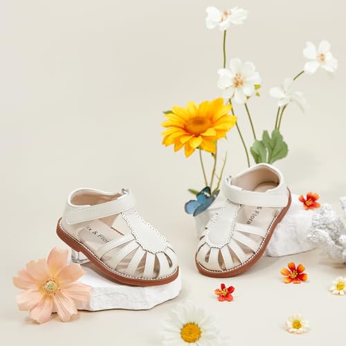 Felix & Flora Toddler Girls Sandals Flower Girl Shoes Soft Rubber Princess Summer Flat Shoes4