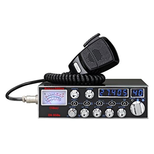 Galaxy DX-959B Mobile CB Radio with Blue Frequency and Channel Digits and Backlit StarLite Faceplate