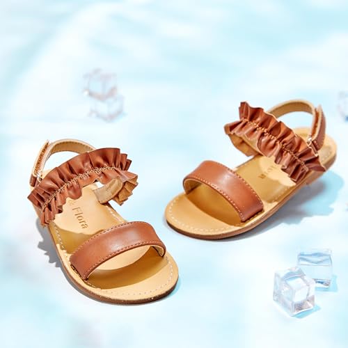 Image of Felix & Flora Toddler Girl Sandals - Little Girl Easter Dress Shoes Lightweight Open Toe Beach Holiday Flats