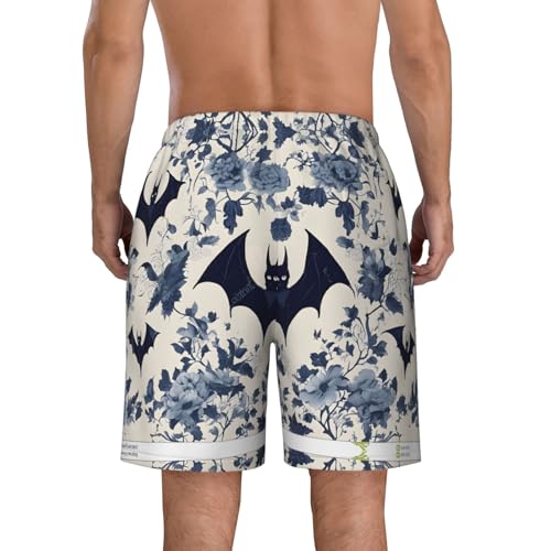 Bat Pattern Print Men's Beach Pants Lightweight Quick-Dry Swim Pants with Mesh Lining for Men4