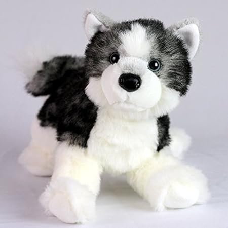 Amazon Memorable Pets ハスキーは 高齢者や介護者のためのぬいぐるみ療法を犬 ぬいぐるみ おもちゃ