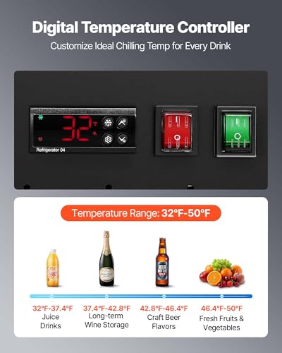 Image of VEVOR Commercial Merchandiser Refrigerator, 29.3 Cu.Ft / 830L Upright Beverage Cooler, 2 Glass Door Display Refrigerator with 8 Adjustable Shelves, Soft LED Light & Casters for Bars Shops Supermarkets