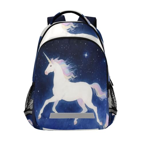 Sac à dos enfants licornes aquarelle avec sangle de poitrine pour l'école maternelle et cp