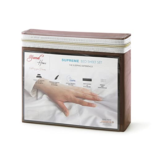 Yamel Home - Full Size Bed Sheet Set - Luxurious Feeling - 2000 Hypoallergenic - Breathable & Cooling Sheets- Deep Pockets Fit Up To 16'' - Wrinkle Free - Supreme Collection - Brown, Full #TOP4