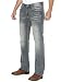 Slim Bootcut Men's Jeans - Faded and Ripped Denim Jean - Soft Comfort