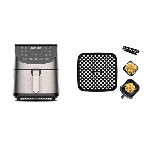MasterPro Pack Freír Sin Aceite ROCKET 700 | Freidora de Aire 7L +2 Alfombrillas de Silicona | Pack Completo para Cocción Perfecta | Cocina sin Aceite & Fácil Limpieza sin que se Peguen los alimentos