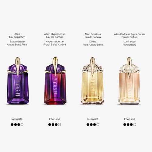 MUGLER ALIEN Eau de Parfum Rechargeable, Parfum pour Femme Ambré Boisé Floral, Parfum Féminin
