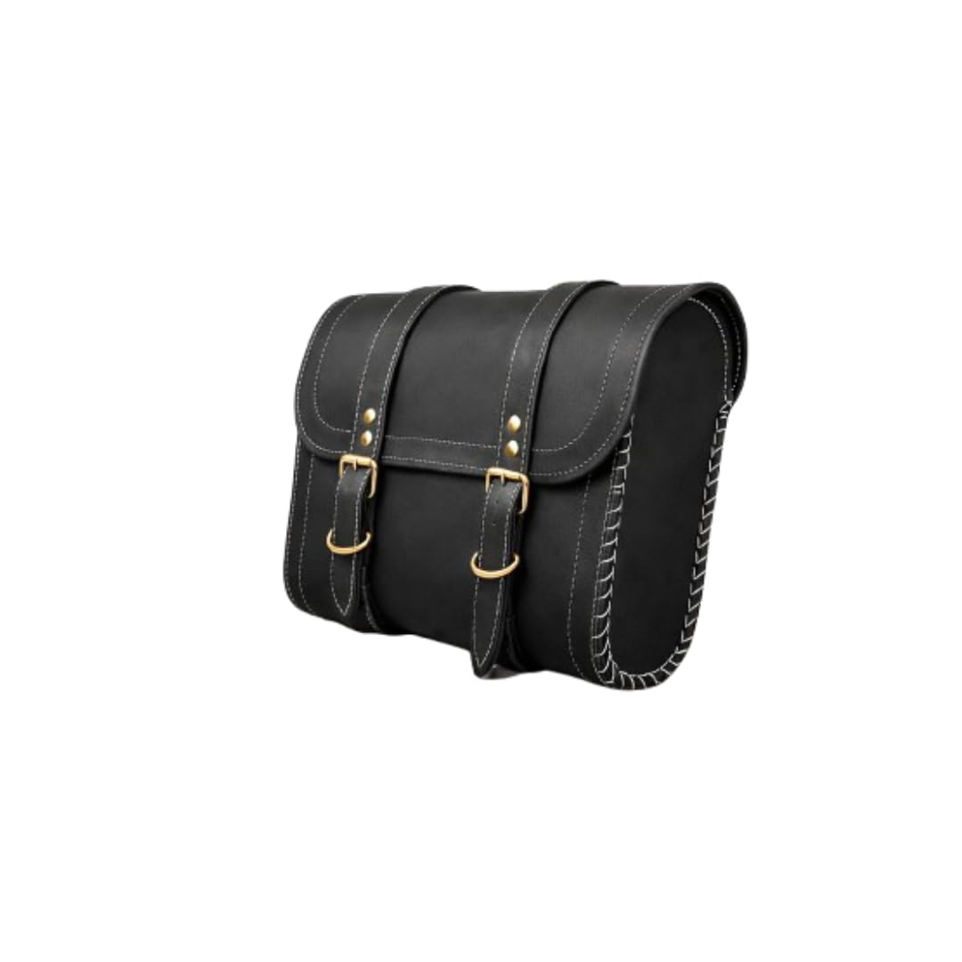 Faux Leather Bullet Bag | Side Bag for Motorcycle | Universal Side Bag/Saddle/Travel Bag/Carrier for All Type of Bikes (Black)-image-46