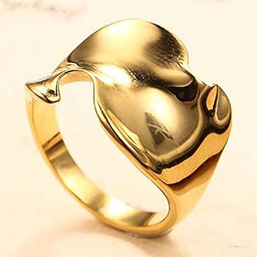 Jude Jewelers Stainless Steel Irregular Shape Ocean Waved Surface Promise Statement Anniversary Ring2
