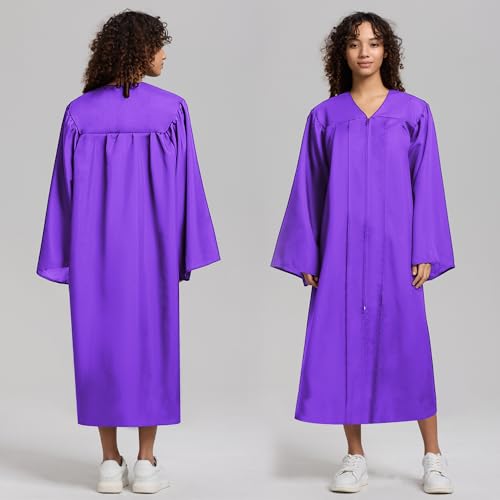 Image of 2026 Graduation Cap and Gown Matte Unisex for High School Bachelor | Heavyweight Matte Polyester, Zipper Closure, Adjustable Cap with 2026 Tassel, Sizes 39-60, Bulk Orders Available
