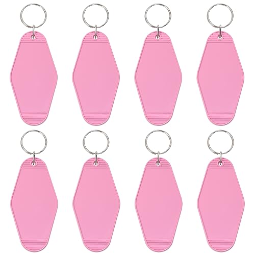 PPhtony 8PCS Motel Keychain Blank Vintage Hotel Key Tags Holders
