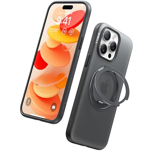 TORRAS iPhone 15 pro ケース スタンド付き 黒 Amazon.co.jp: 【カチッ！2025新開発・安定性】TORRAS iphone 15