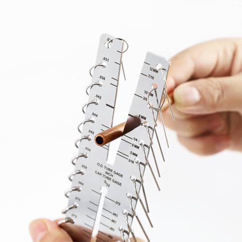 Medidor de diámetro de capilares doble escala métrica y estándar miniatura 6