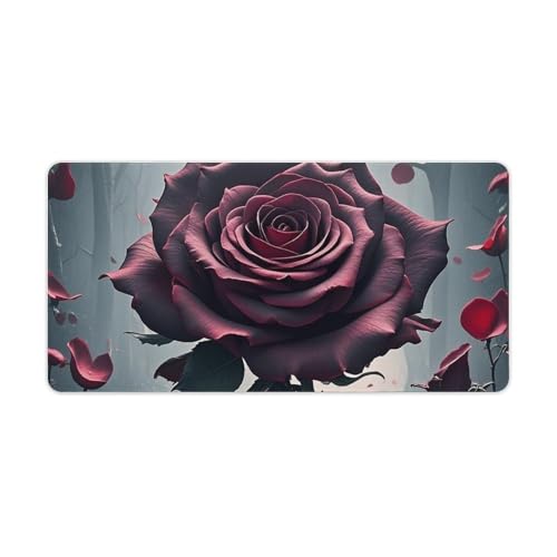 Rose Gothic Gaming Mouse Mat Large Desk Pad 24 X 12 Inches