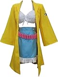 Nsoking Angie Yonaga Cosplay Costume Halloween Party Dress Skirt Outfit Cloak Set (Medium, Yellow)