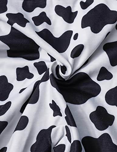 Crisone Baby Girl Clothes 9-12 Months Cow Print Cotton Jumpsuit Romper+ Headband 2Pcs Set Fall Baby Clothes For Girls #TOP4