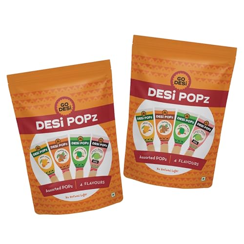 Image of GO DESi POPz Trial Pack, Tangy Imli, Kaccha Aam, Real Aam, Chilli Guava, 20 pieces, 100% Natural, Pack of 2