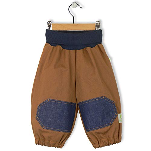 bubble.kid berlin - Baby Mädchen Jungen Unisex Hose Pumphose, Krabbel Hose - weicher Baumwolltuch, Knieschoner, Elastisches bequemes Bauch Bündchen (62-68 (0-6 Monate), Schoko)