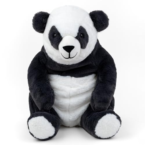 Image of Mirada Big Panda Soft Plush Toy | Black Stuffed Animal for Kids & Panda Lovers | Adorable, Cuddly, Cute Birthday Gift - 35 cm