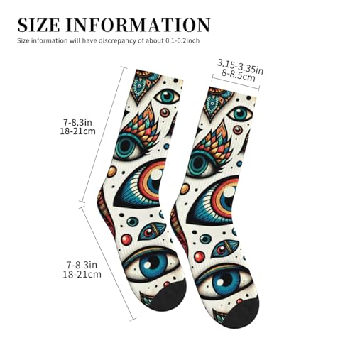 Augenstern Unisex Crew Sport Socks The-Colorful-Evil-Eye Outdoor Recreation Socks4