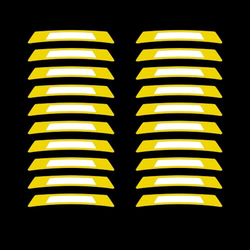 Image of 20PCS Strong Reflective Car Wheel Hub Stickers for Cars Helmet Night Safety Warning Reflective Stripe Decals Auto Truck Motorcycle Bicycle Wheels Rim Reflective Stickers (Yellow)