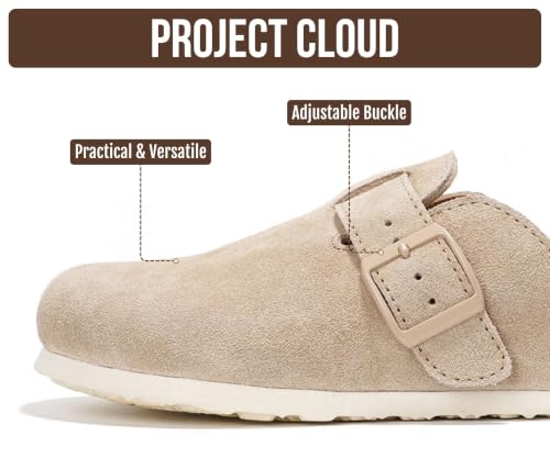 Image of 100% Genuine Leather Slip-on Footbed Clogs for Women - Fall Shoes for Women